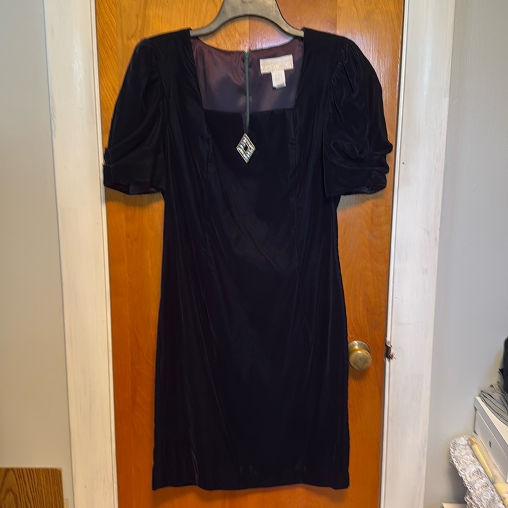 Michael Marcella Hunter Green Velvet Dress - Size 10
